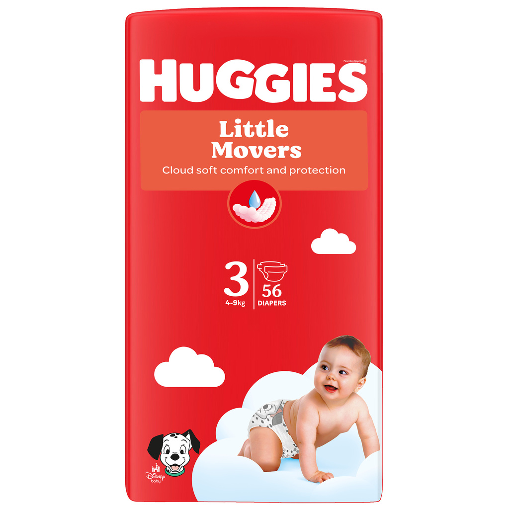 Couches Huggies Little Movers T3x56