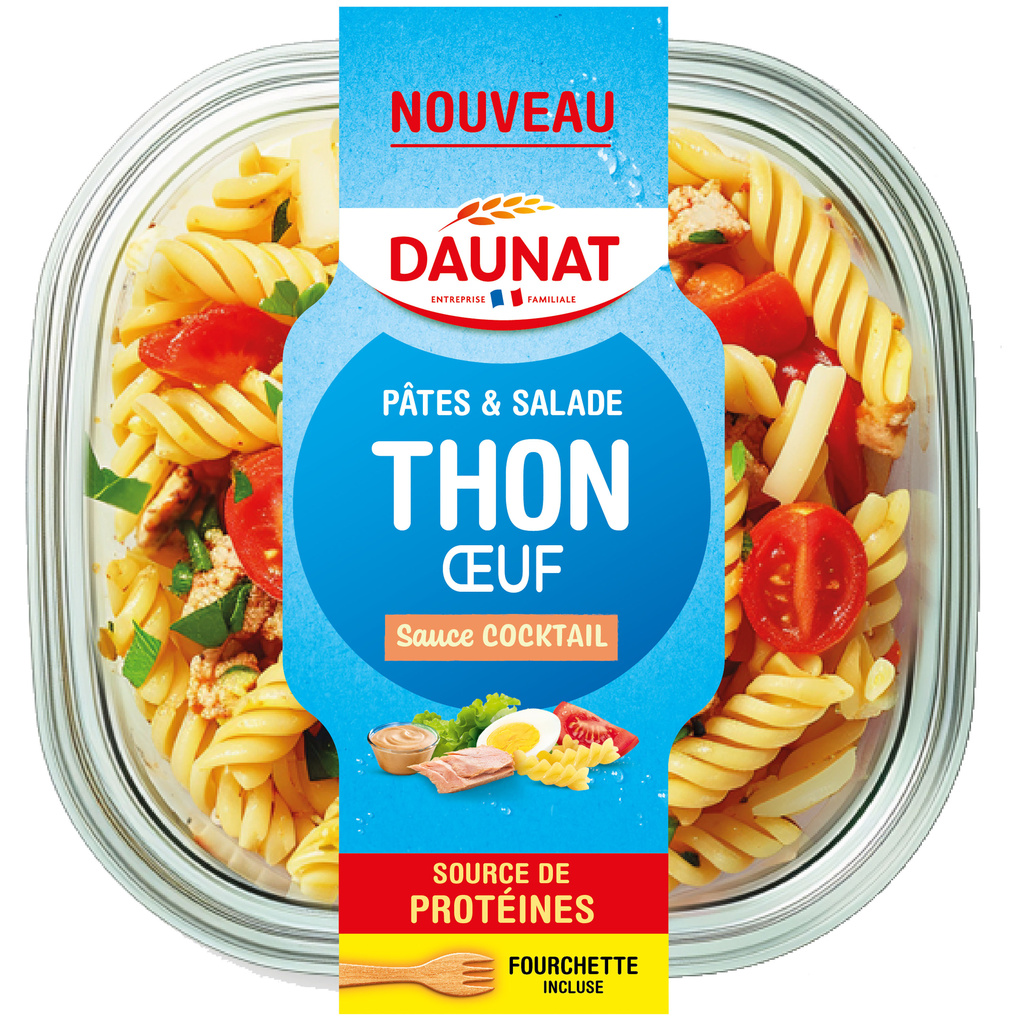 Salade de Pâtes Gourmande au Thon et Œuf Daunat 250g
