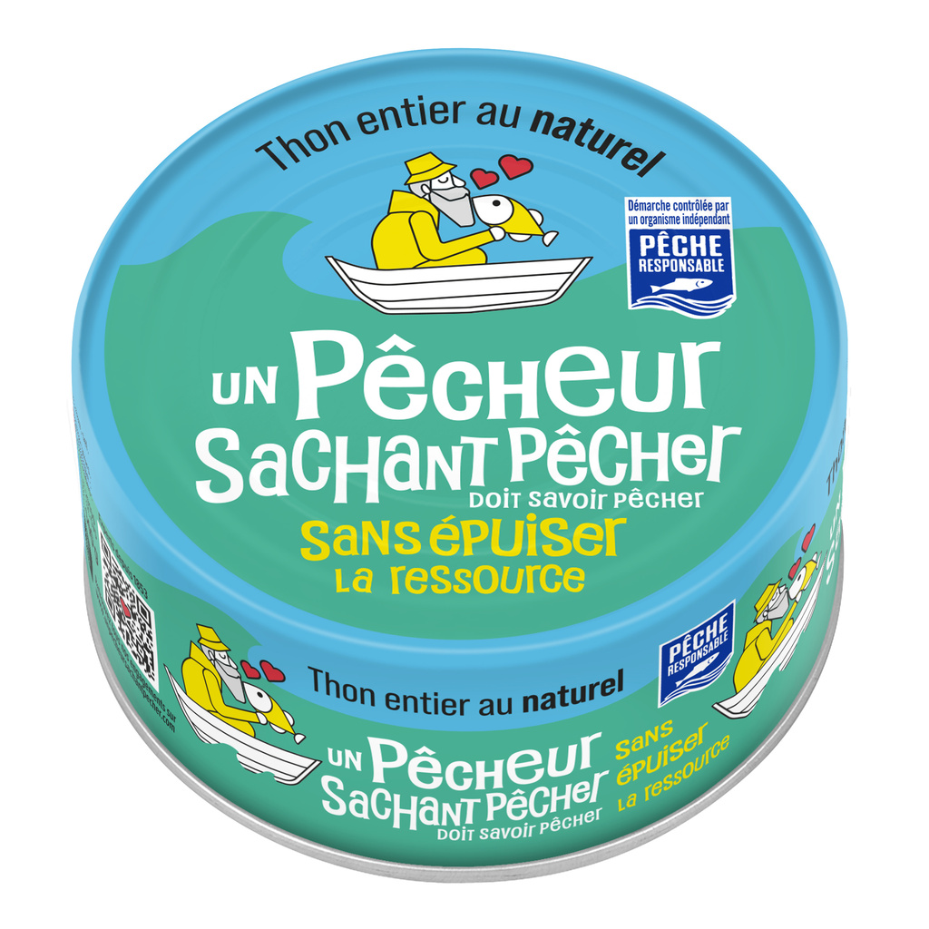 Quart de Thon Entier Pêché Durable au Naturel 140g — Un Pêcheur Sachant Pêcher