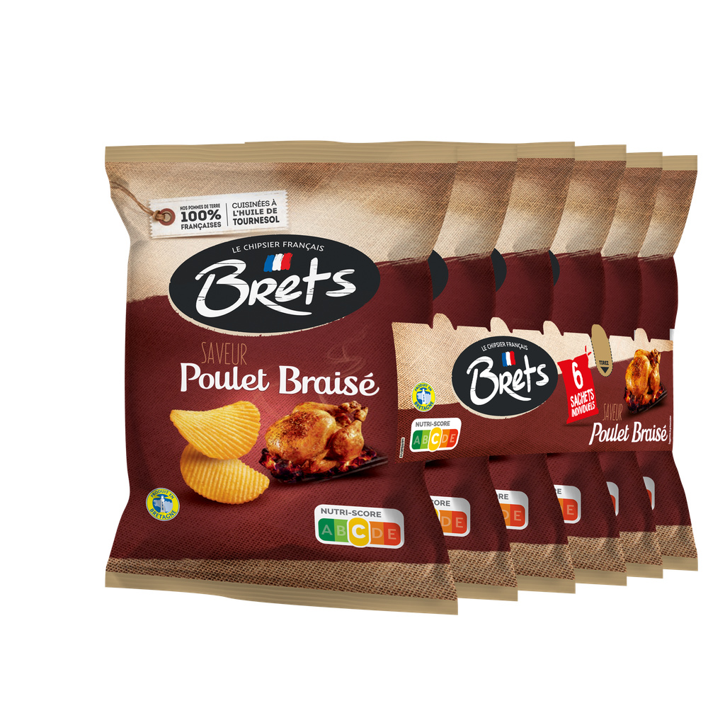 Brets Roast Chicken Chips 6x25g