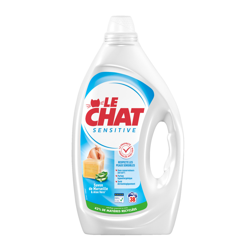 Le Chat Sensitive Savon de Marseille & Aloe Vera 38 Lavages