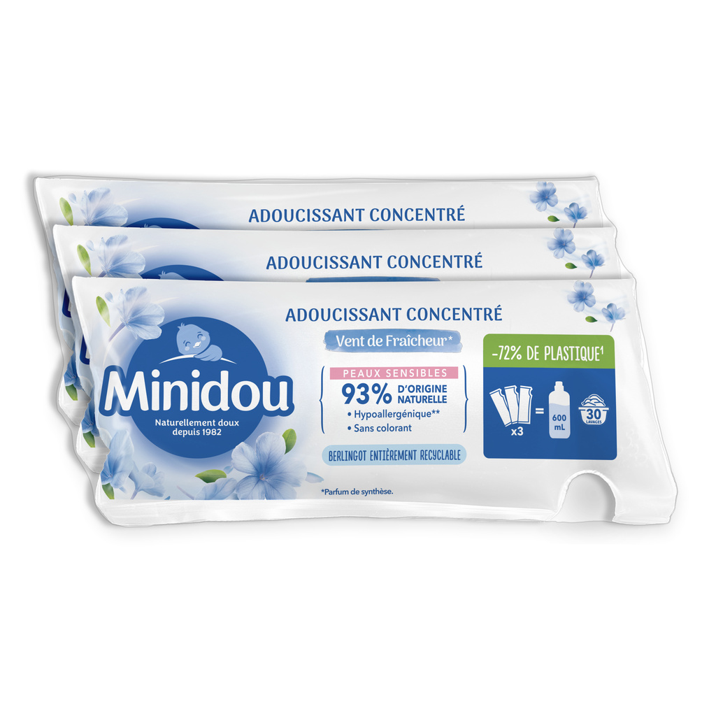 MINIDOU Assouplissant Fraîcheur Brise Fraîche Pods 3x200ml
