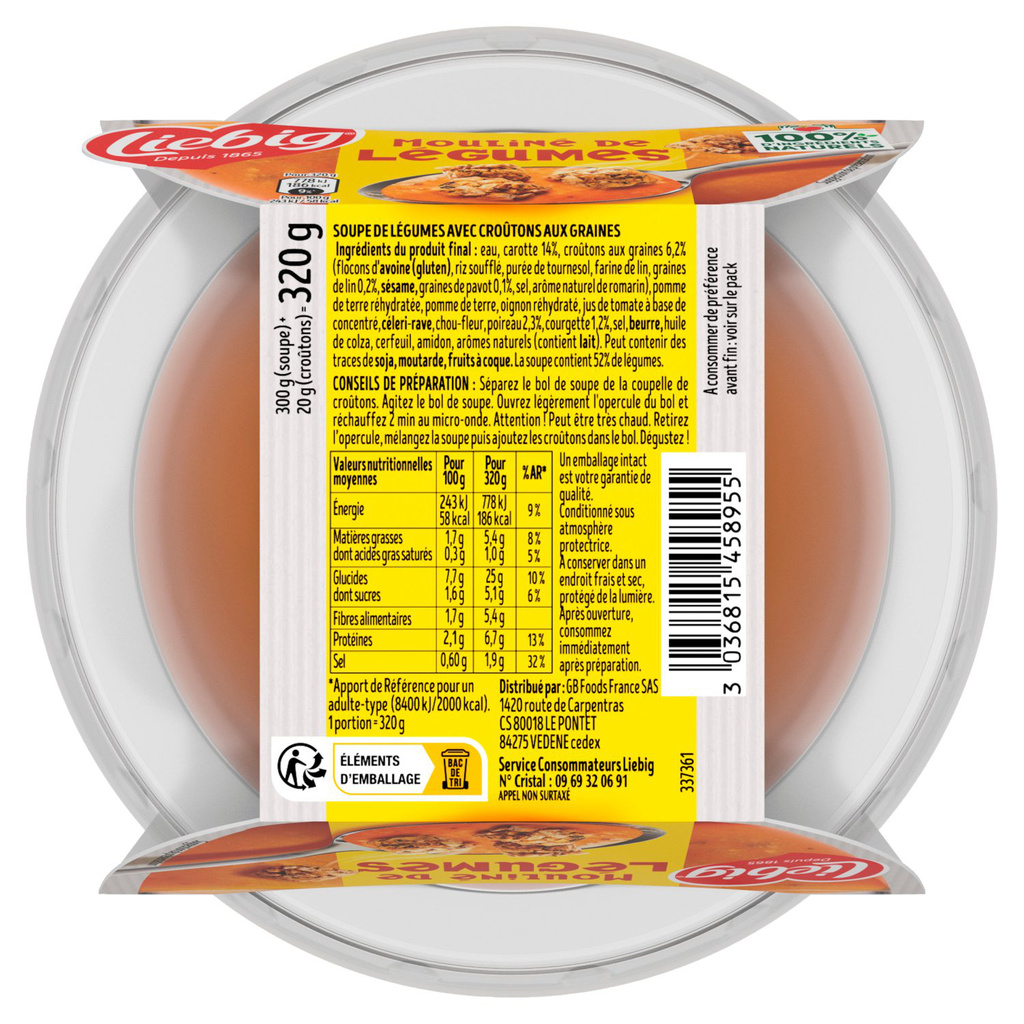 Liebig Mouliné de Légumes Croûtons 320g