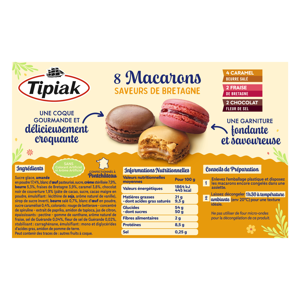 8 Macarons with Flavours from Brittany