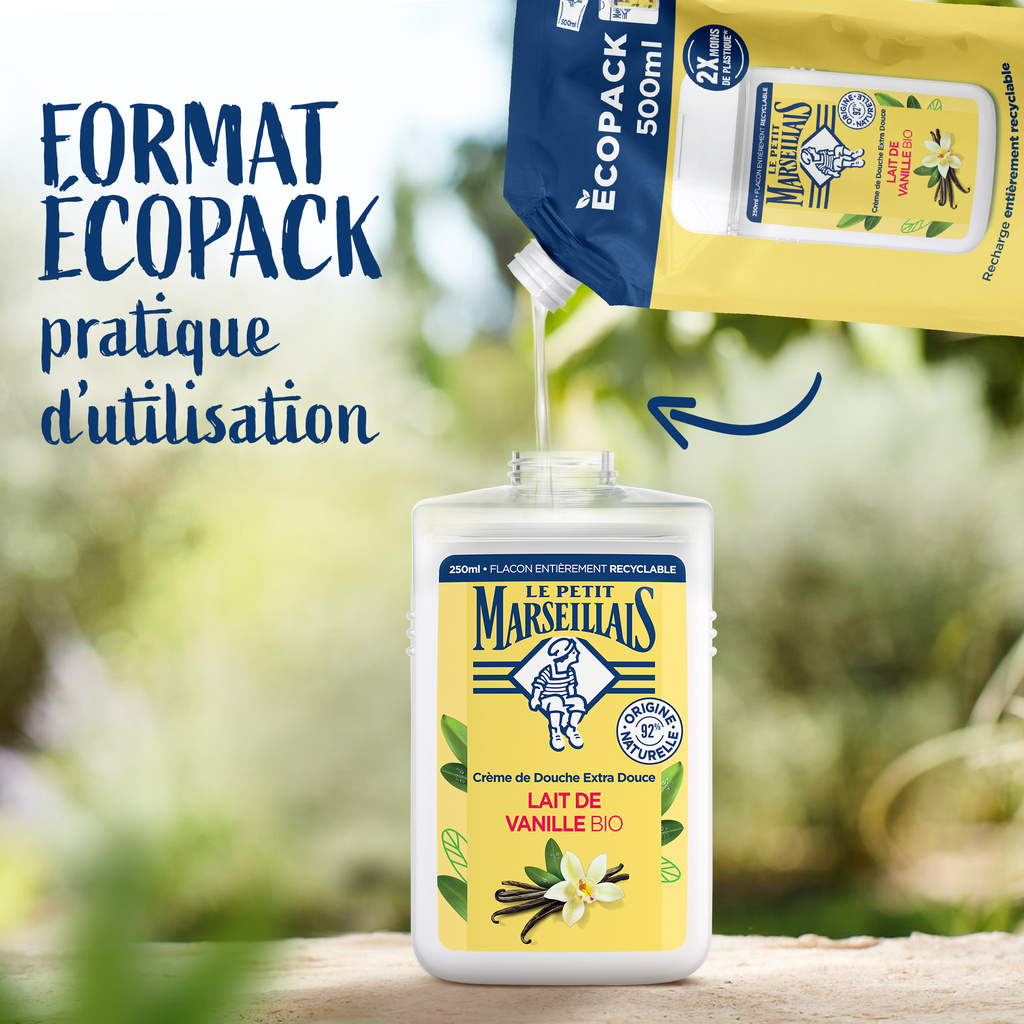 LPM Recharge Crème de Douche Extra-Douce Lait Vanille Bio 500ml