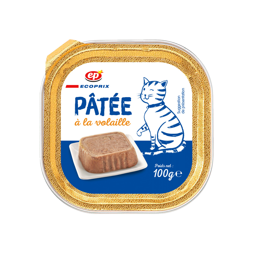 Pâtée à la Volaille pour Chats Barquette 100g
