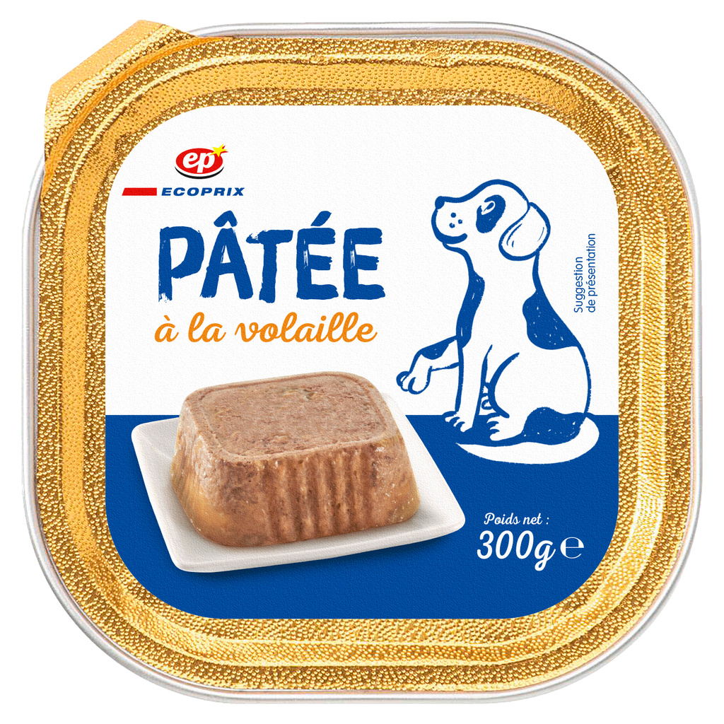 Pâtée à la Volaille pour Chiens Barquette 300g