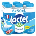 Lactel Semi-Skimmed Milk with Vitamin D UHT Bottle 6x50cl