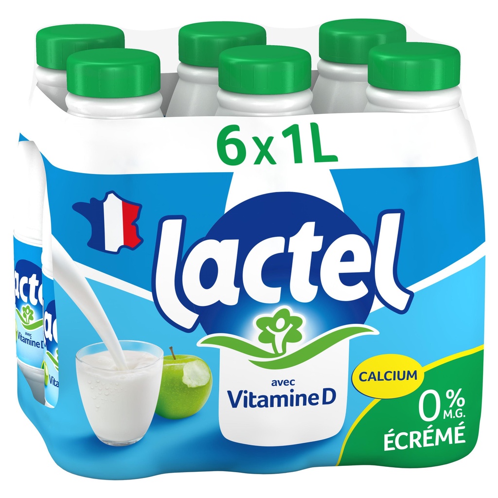 BV6X1L Lactel Skimmed Milk