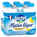 Matin Léger Lactel Lactose-Free Milk 1.2% Fat UHT Bottle 6x1L