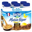 Matin Léger Lactel Lactose-Free Coffee Milk UHT Bottle 6x50cl