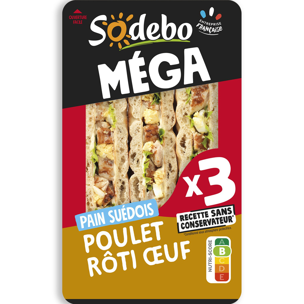 SODEBO MEGA CLUB SANDWICH 230G CHICKEN EGG