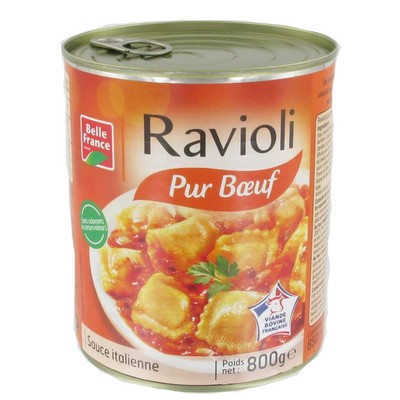 RAVIOLI PUR BOEUF VBF BF BOITE 4/4 800 G