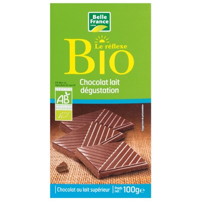 CHOCOLAT LAIT DEGUSTATION BIO BF TABLETTE 100 G
