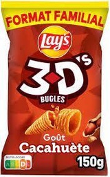 [016642] LAYS 3D BUGLES CHIPS PEANUT FLAVOR 150G