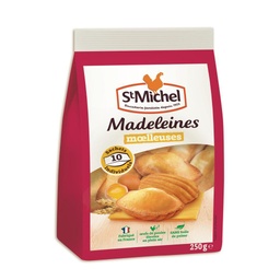 [004960] ST MICHEL - MADELEINES MOELLEUSES NATURE X10 SACHETS INDIVIDUELS - LE PAQUET DE 250G