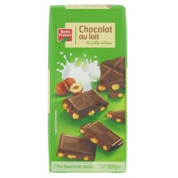 [101303] CHOCOLAT LAIT NOISETTES ENTIERES BF TABLTE 2 X100G