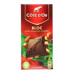 [103523] Côte d'Or Bloc Noir Amandes Entières 180g