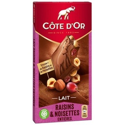 [103507] Côte d'Or Bloc Lait Raisins Noisettes 180g
