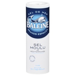 [300103] La Baleine Sel de mer fin iodé de Méditerranée salière 250g