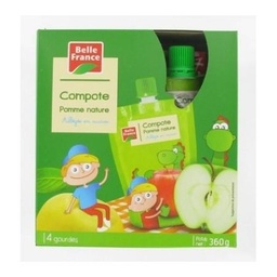 [332767] COMPOTE GOURDE POMME NATURE BF ETUI 4 X 90 G