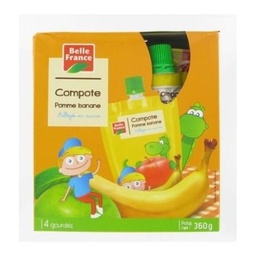 [332783] COMPOTE GOURDE POMME BANANE BF ETUI 4 X 90 G