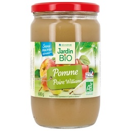 [541144] JARDIN BIO / DESSERT BIOFRUIT A LA POMME ET A LA POIRE BIO* / 680G / BOCAL VERRE