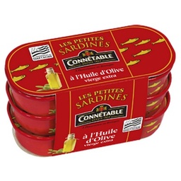 [510503] Lot de 3 1/13 Sardines Mes P’tits Plaisirs à l'huile d'olive vierge extra 55g Connétable