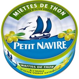 [520122] Miettes de Thon huile d'olive vierge extra Démarche Responsable PETIT NAVIRE 160g