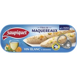 [519645] 1X4 CANNED WHITE WINE MAQUERELS SAUPIQ