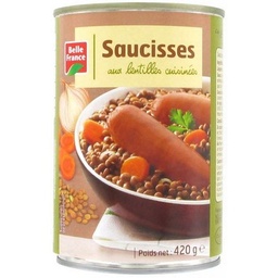 [533661] 1X2 CANNED SAUSAGES LENTILS BF