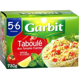 [538546] GARBIT- TABOULE ETUIT AUX DES DE TOMATES FRAICHES 730g