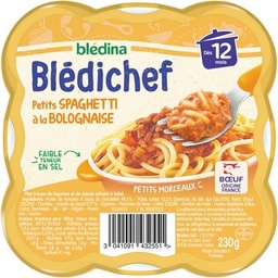 [549360] BLEDINA BLEDICHEF Petits Spaghetti à la Bolognaise 230g Dès 12 mois
