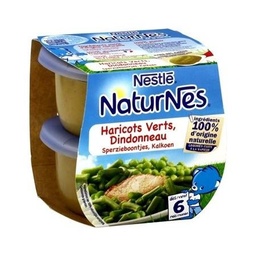 [553586] NESTLE NATURNES Haricots Verts Dindonneau-2x200g-Dès 6 mois