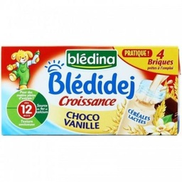 [554865] BLEDINA BLEDIDEJ Croissance Choco-Vanille 4X250ml Dès 12 mois