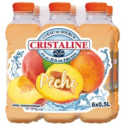 [498402] CRISTALINE Eau de source au Jus de Fruits PECHE 6 x 50cl