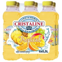 [582007] CRISTALINE Eau de source au Jus de Fruits TROPICAL 6x50cl