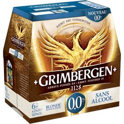 [582783] Grimbergen Bière d'Abbaye 6X0,25 BOT GRIMBERGEN 0.0% 0.0 DEGRE ALCOOL