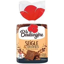 [872408] Pain de mie grandes tranches Seigle & Graines 500g