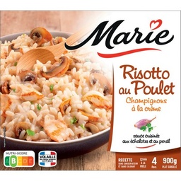 [847244] RISOTTO AU POULET CHAMPIGNONS A LA CREME sauce cuisinée à l'échalote et au persil MARIE 900G