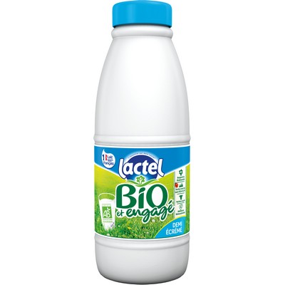 [161661] lait BIO demi-écrémé  LACTEL UHT bouteille 1L