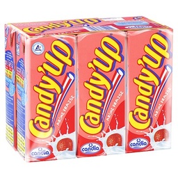 [160861] Boisson lactée goût fraise stérilisée UHT, enrichie en vitamine D - Candy'Up - Candia - les 6 briques de 20cl