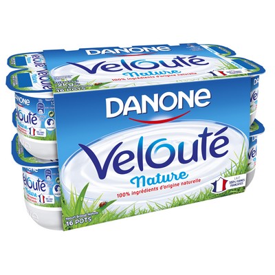[508523] Danone Velouté yaourt nature brassé 16x125g