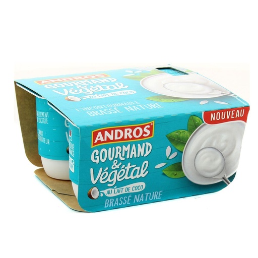 [672782] Andros Brassé Végétal au lait de coco Nature 4x100g
