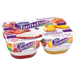 [668780] Light&Free 0% mousse au fromage blanc allégé sur lit de fruits Fraise Pêche 4x115g