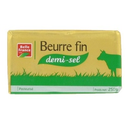 [679928] BEURRE PASTEURISE 1/2 SEL FIN BF PLAQUETTE 250 G