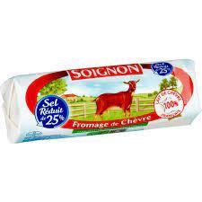 [838128] Bûche de chèvre 180g à teneur réduite en sel de 25% Soignon - Lait de chèvre pasteurisé - 23% MG