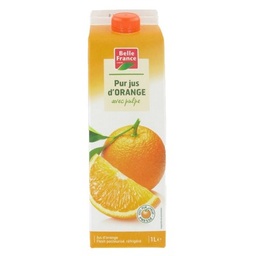 [669580] PUR JUS D ORANGE AVEC PULPE BF BRIQUE 1 L