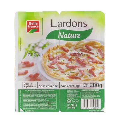 [929828] LARDON NATURE BF BARQUETTE SECABLE 2 X 100 G