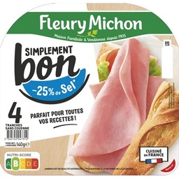[959924] 4 tr. Jambon SIMPLEMENT BON, - 25 % de Sel